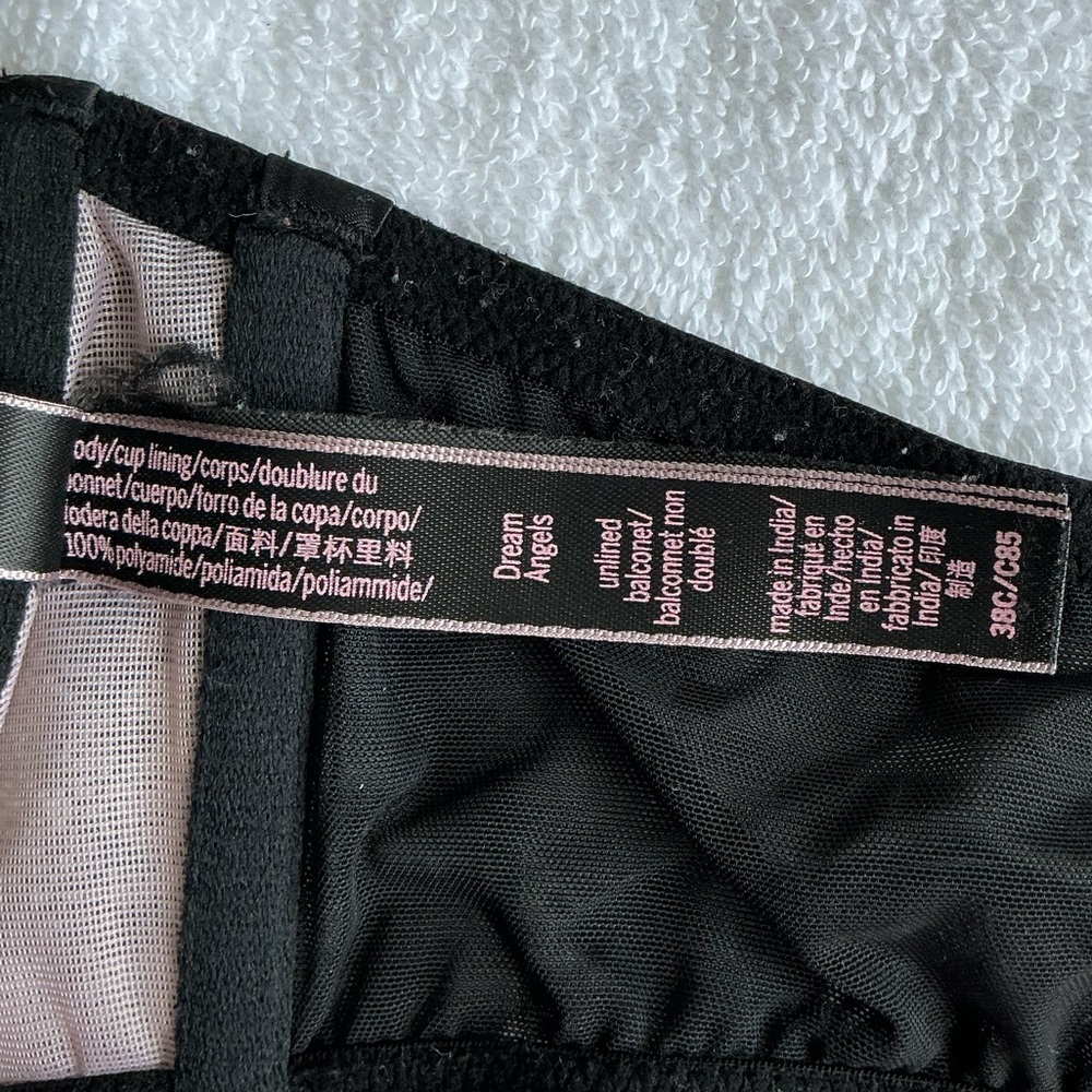Victoria's Secret Black Sheer Lace Bra Sz 38C - Picture 7 of 10